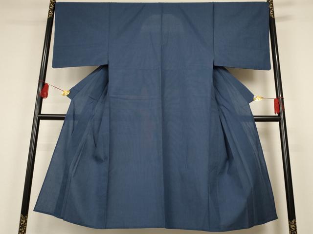 平和屋着物∴夏物　男性　浴衣　青藍色　綿　逸品　AABC2220ma