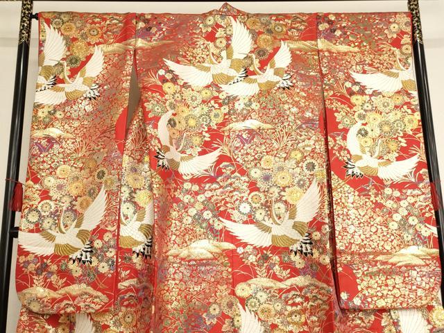平和屋本店●色打掛　和装　婚礼　結婚式　花嫁　神社挙式　唐織　飛鶴花文　金糸　逸品　AAAS8389ja_2