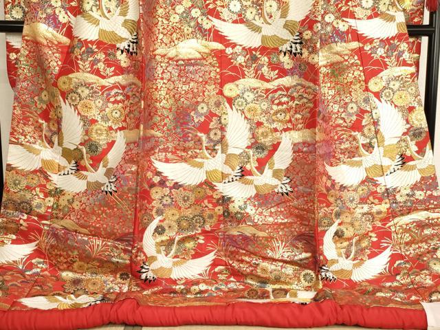 平和屋本店●色打掛　和装　婚礼　結婚式　花嫁　神社挙式　唐織　飛鶴花文　金糸　逸品　AAAS8389ja_3