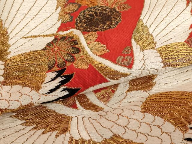 平和屋本店●色打掛　和装　婚礼　結婚式　花嫁　神社挙式　唐織　飛鶴花文　金糸　逸品　AAAS8389ja_6
