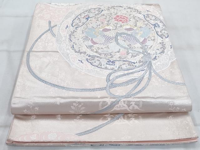 【着物と帯 時流】F24327◆正絹 袋帯◆未使用品 鳥 宝尽くし 六通 着物と帯 時流】F24327◇正絹 袋帯◇未使用品 鳥 宝尽くし 六通