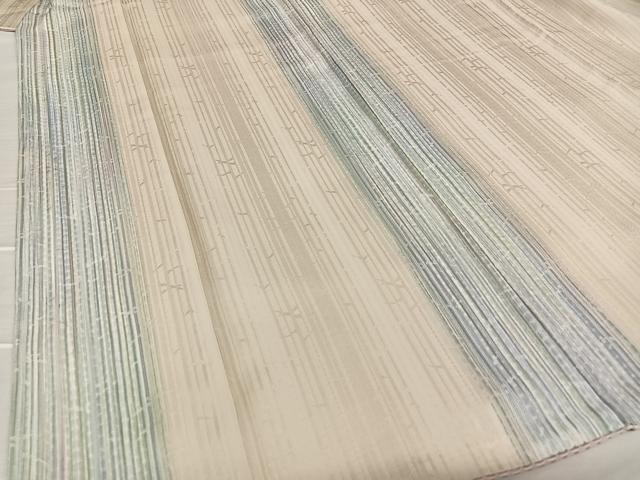 平和屋着物○上質な小紋 シケ引き染 志毛引き染 縞 正絹