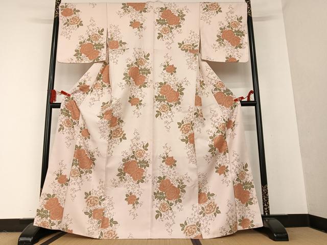 平和屋着物●小紋　薔薇　洗える着物　AAAT0230zg 平和屋着物○小紋 薔薇 洗える着物 AAAT0230zg