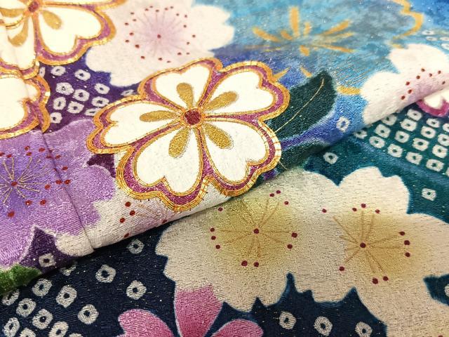 平和屋着物○豪華振袖・長襦袢(袷)セット 駒刺繍 舞桜 金彩 金通し