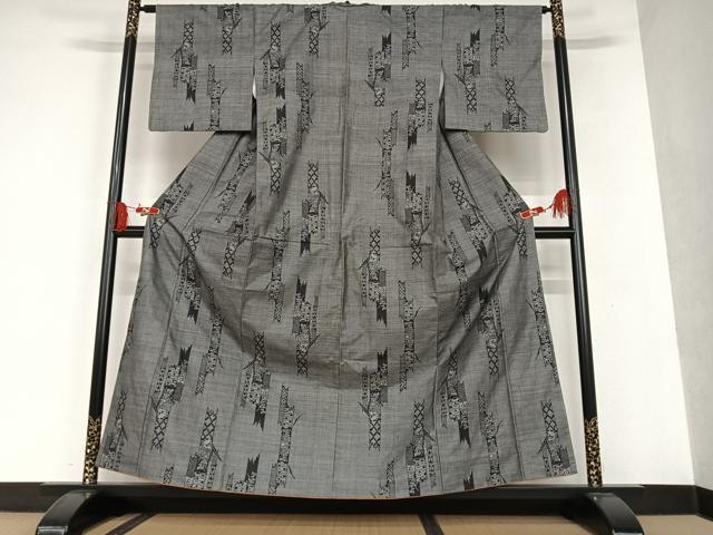 平和屋着物■本場大島紬　9マルキ　道長花文　正絹　逸品　BAAR0088jr