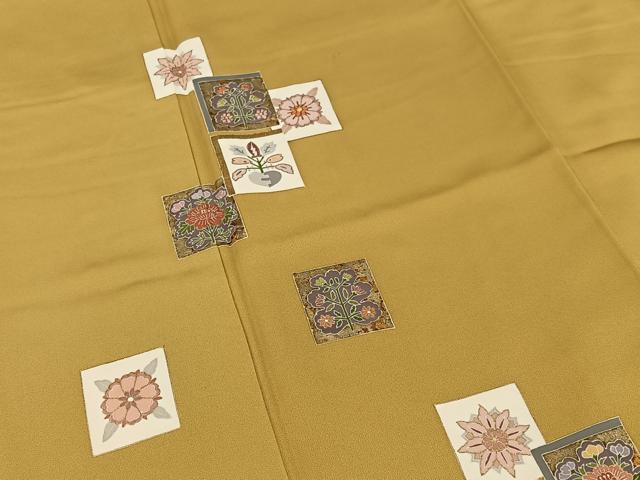 平和屋着物●訪問着　友禅　駒刺繍　色紙重ね花文　暈し染め　金彩　正絹　逸品　AAAT0538zg 平和屋着物○訪問着 友禅 駒刺繍 色紙重ね花文 暈し染め