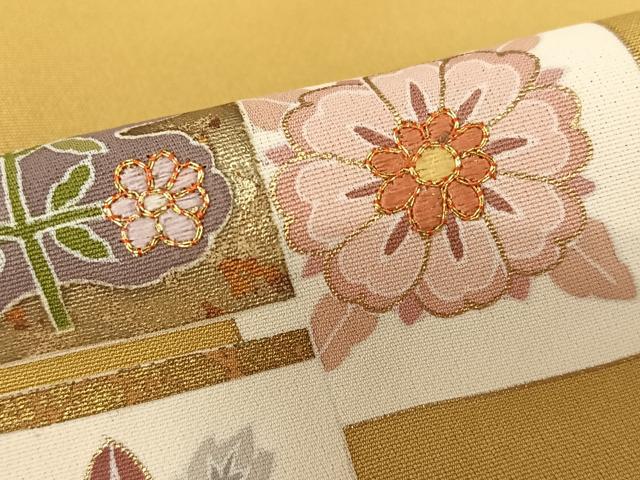 平和屋着物○訪問着 友禅 駒刺繍 色紙重ね花文 暈し染め