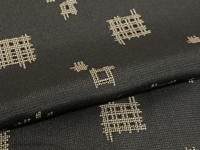 平和屋着物○上質な紬 井桁絣 正絹 逸品 AABC0049zg