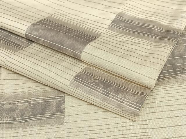 平和屋着物●上質な小紋　紬地　段違い文　正絹　逸品　AAAT0560zg