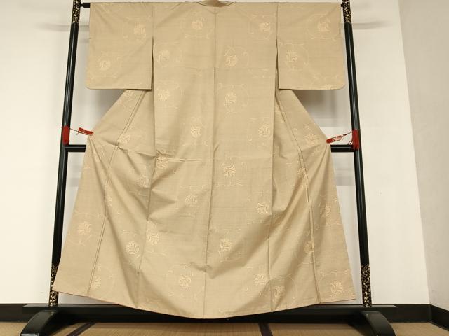 平和屋着物○東郷織物謹製 本場大島紬 白大島 160亀甲 格子 西武百貨店