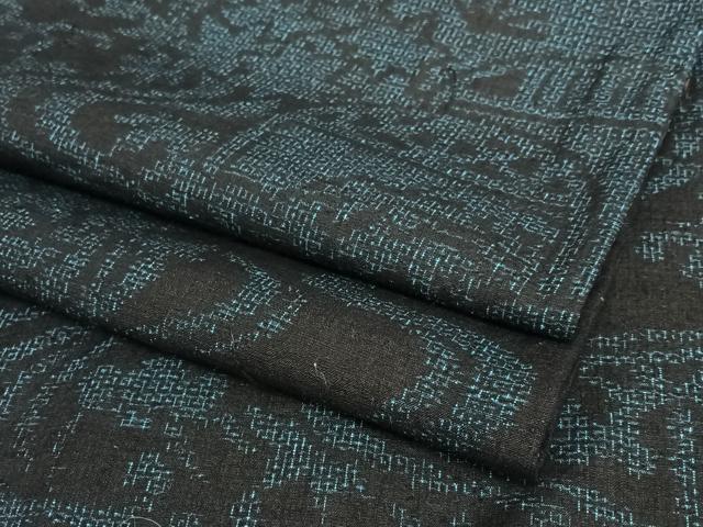 平和屋着物●本場結城紬　重要無形文化財　80亀甲　流水花文　正絹　逸品　AAAT0586zg