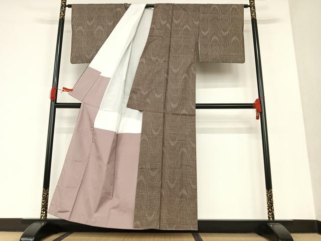 平和屋着物○本場大島紬 7マルキ よろけ縞 正絹 逸品 AAAV9041np