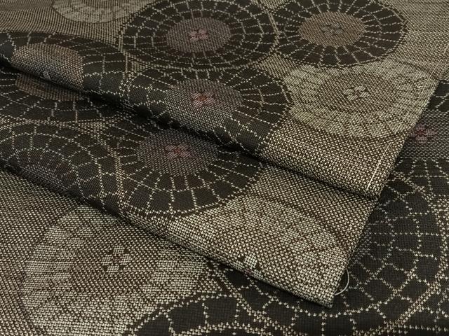 平和屋着物●本場大島紬　泥染め　9マルキ　花番傘　正絹　逸品　未使用　AAAT0596zg