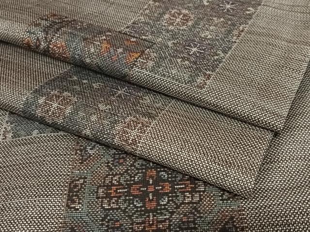 平和屋着物●本場大島紬　9マルキ　色紙重ね花文　正絹　逸品　AAAT0622zg