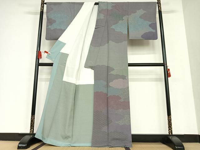 平和屋着物○重要無形文化財 人間国宝 中村勇二郎 訪問着 雲