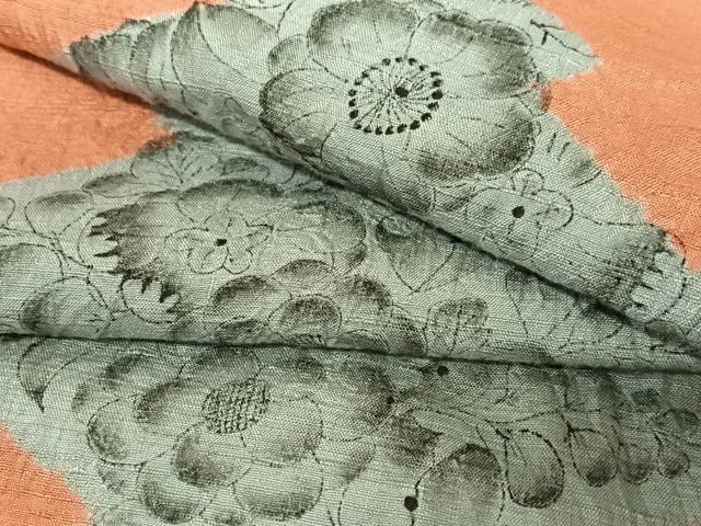 平和屋着物○上質な小紋 紬地 辻が花 手描き 絞り 正絹 逸品