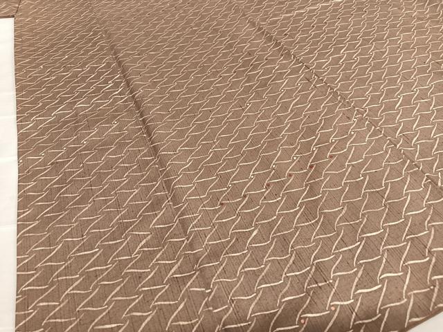 平和屋着物○上質な小紋 ろうけつ染め 網目文 正絹 逸品 AAAT0677zg