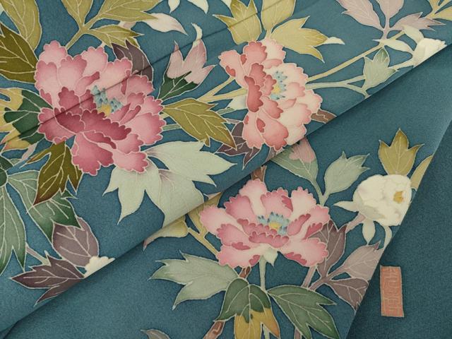 平和屋着物●本加賀友禅作家　寺西光博　訪問着　枝花文　暈し染　　正絹　逸品　未使用　AAAT0844ck 平和屋着物○本加賀友禅作家 寺西光博 訪問着 枝花文 暈