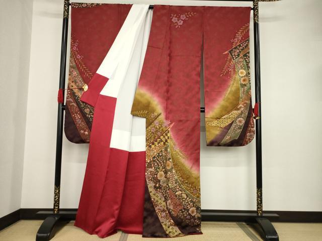 平和屋着物○豪華振袖・長襦袢(袷)セット 辻が花 絞り 几帳花文 暈し