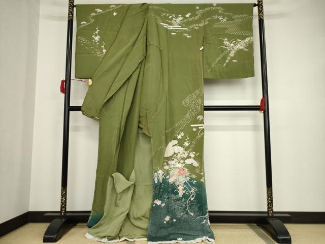 平和屋着物○訪問着 友禅 花車文 仮絵羽 正絹 逸品 未使用 平和屋着物○訪問着 友禅 花車文 仮絵羽 正絹 逸品 未使用