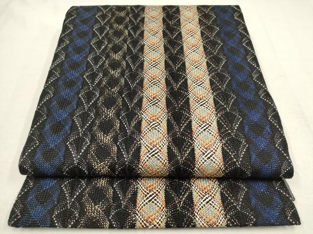 平和屋着物●全通柄袋帯　間道　唐組　金糸　正絹　逸品　AAAT1257wj