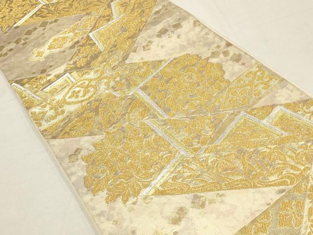 平和屋着物○六通柄袋帯 吉祥花文 金銀糸 引箔 正絹 逸品
