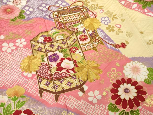 平和屋着物○豪華振袖 駒刺繍 貝桶花文 金彩 正絹 逸品 AAAT2201ck