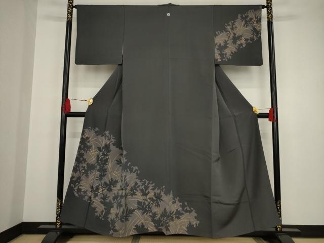 平和屋着物●訪問着　草木シルエット　正絹　逸品　AAAT2209ck