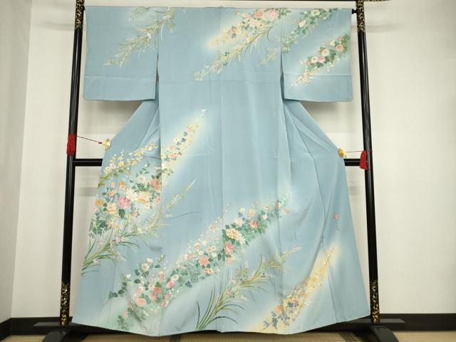 平和屋着物●訪問着　友禅　作家物　蘇州刺繍　暈し染め　金糸　正絹　逸品　AAAT2216ck