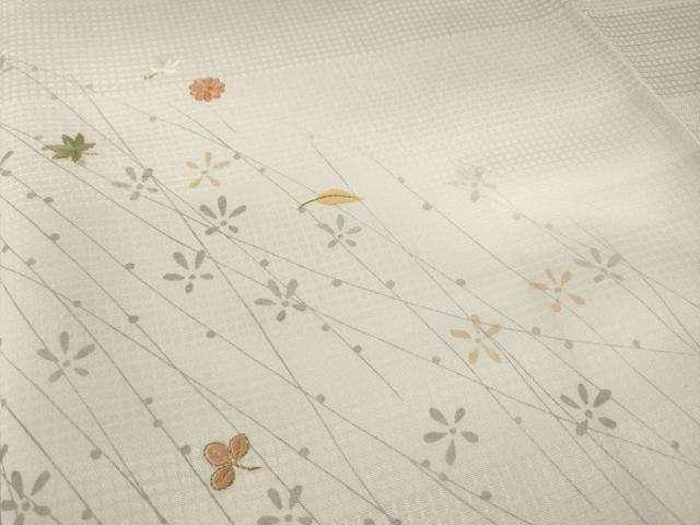 平和屋着物○極上 訪問着 刺繍 舞花文 暈し染め 金糸 金彩 正絹