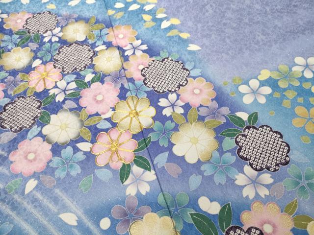 平和屋着物●訪問着　駒刺繍　舞花文　金彩　正絹　逸品　CAAX5833gh 平和屋着物○訪問着 駒刺繍 舞花文 金彩 正絹 逸品 CAAX5833gh 平和屋