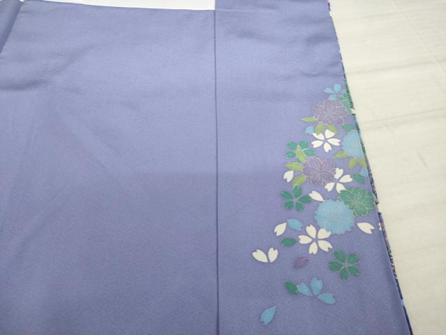 平和屋着物▽訪問着 単衣 駒刺繍 舞花文 金彩 正絹 逸品 未