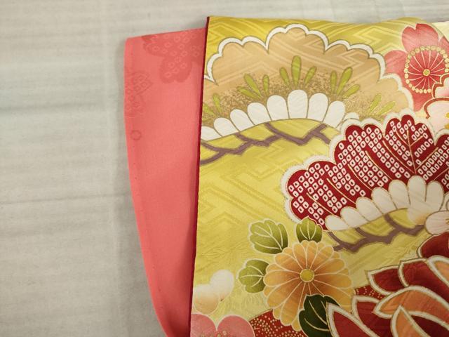 平和屋着物○豪華振袖 絞り 刺繍 扇面吉祥花文 金糸 金彩 ロング丈