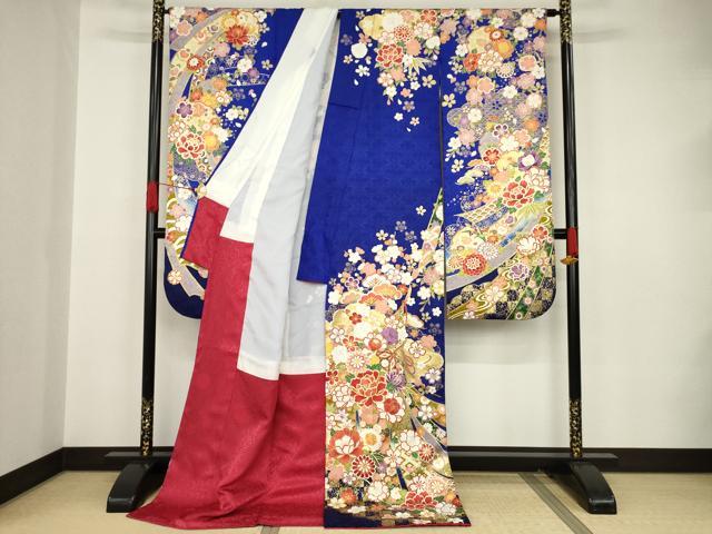 平和屋着物○豪華振袖 駒刺繍 几帳花鞠文 金彩 ロング丈 正絹