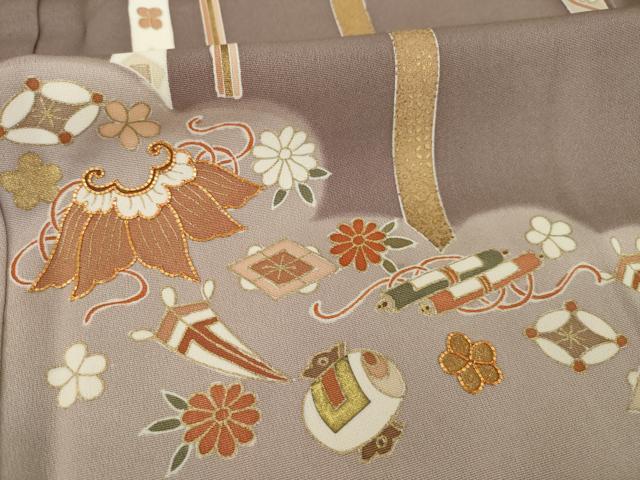 平和屋着物○訪問着 駒刺繍 宝づくし 金彩 正絹 逸品 AAAT2300ck
