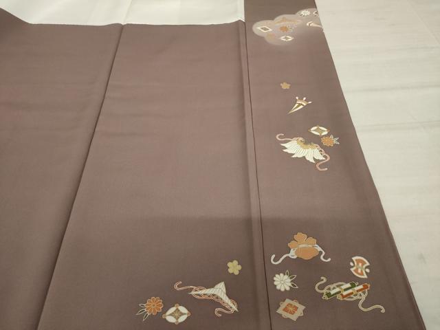 平和屋着物○訪問着 駒刺繍 宝づくし 金彩 正絹 逸品 AAAT2300ck