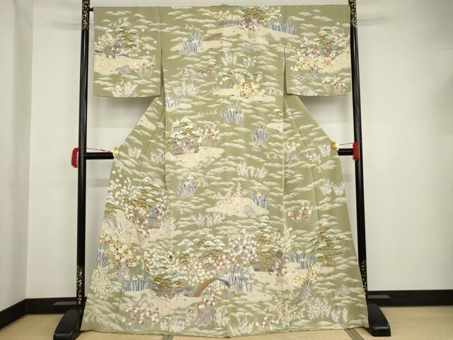 新品 単衣 金駒刺繍 お仕立て上がり品 着物 正絹 仕付け糸付 訪問着 6126 新品 単衣 金駒刺繍 お仕立て上がり品 着物 正絹 仕付け糸付 訪問着