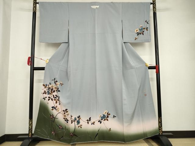 平和屋着物●染色作家　草野一騎　訪問着　枝花文　暈し染　金彩　正絹　逸品　未使用　AAAT2319ck