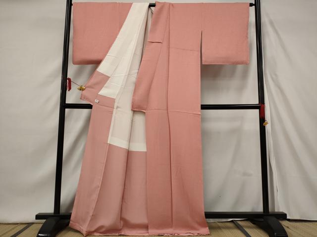 平和屋着物□上質な色無地 紋意匠 薄紅色 正絹 逸品 AAAT2660st