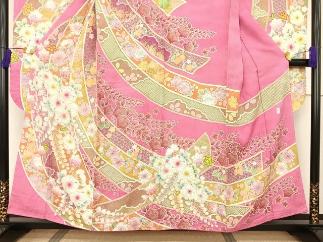 正絹　振袖　長襦袢セット　辻が花文様　逸品 平和屋着物○越後十日町の一流染匠 桐屋・翠山工房 振袖・