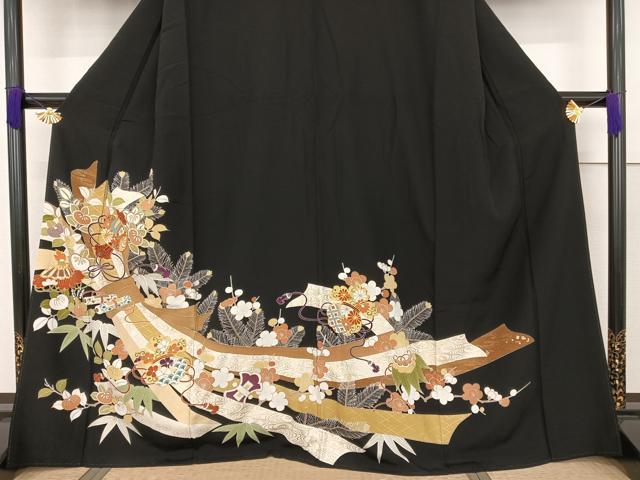 平和屋着物○創業460年・千總 駒刺繍 宝尽くし 金糸 金彩 正絹 逸品