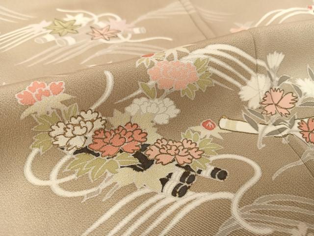 平和屋着物●本加賀友禅作家　清藤宏　訪問着　草花文　正絹　逸品　DAAQ2957ps 平和屋着物○本加賀友禅作家 清藤宏 訪問着 草花文 正絹 逸品