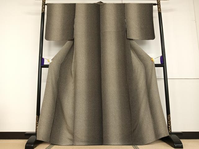 平和屋着物●Onward　小紋　変わり格子　ときのしおり　正絹　逸品　AAAT3117np