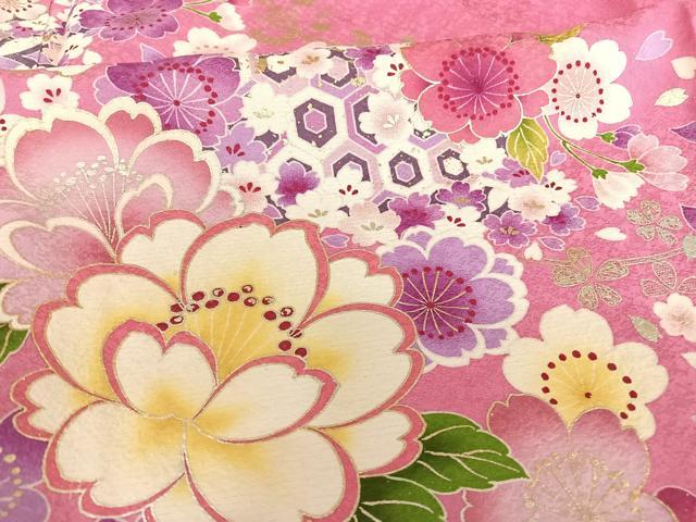 平和屋着物○豪華振袖 花籠文 暈し染め 金銀糸 金銀彩