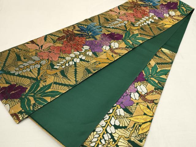 平和屋着物●六通柄袋帯　花鳥文　金銀糸　正絹　逸品　AAAT3766wj 平和屋着物○六通柄袋帯 花鳥文 金銀糸 正絹 逸品 AAAT3766wjの通販は
