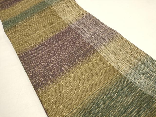 平和屋着物○両面 六通柄袋帯 本泥染袋帯 草花丸文 金糸