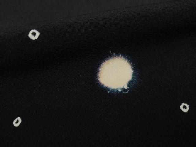 平和屋着物●極上　小紋　丸文　蛍暈し　黒地　さが美扱い　正絹　逸品　未使用　AAAT5113ck 平和屋着物○極上 小紋 丸文 蛍暈し 黒地 さが美扱い 正絹 逸品 未