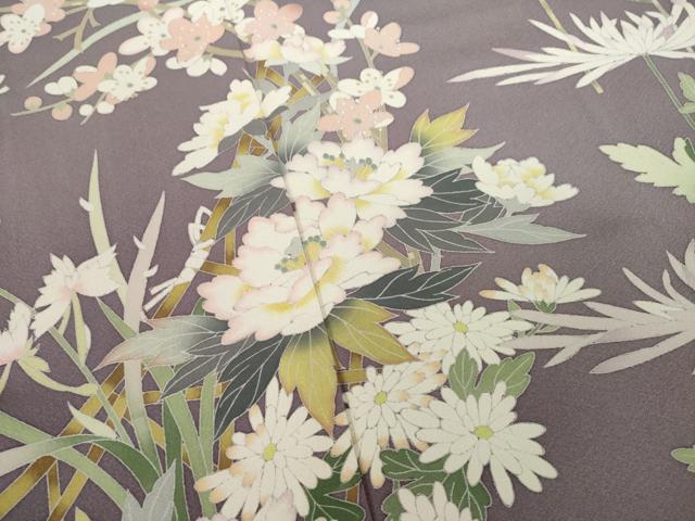 平和屋着物▽訪問着 単衣 樹林文 暈し染め 金彩 正絹 逸品 DAAV5426az