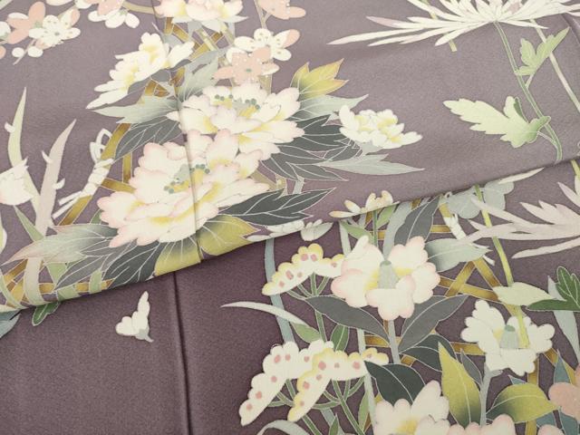 平和屋着物○皇室デザイナー 中村乃武夫 訪問着 葡萄唐草文 暈し染