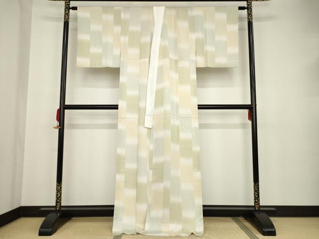 平和屋着物●長襦袢　無双仕立て　横段霞文　ロング丈　正絹　逸品　AAAT5173ck